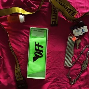 Off white Neon green socks